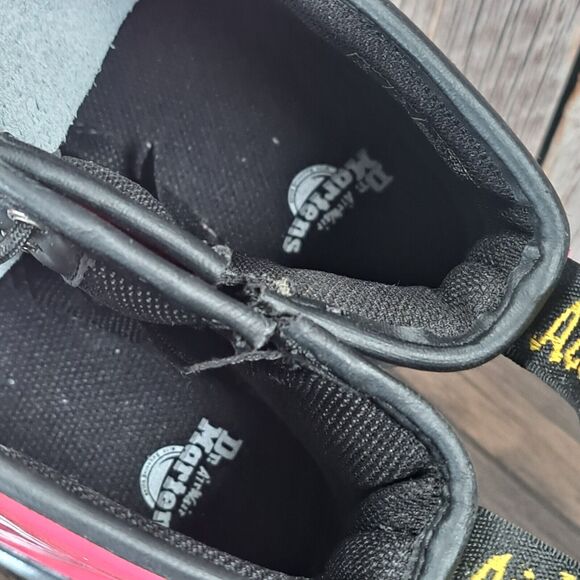 DR Martens Delaney Combat Boots Hot Pink Patent Leather Kids Girls Size 3 - Picture 7 of 9